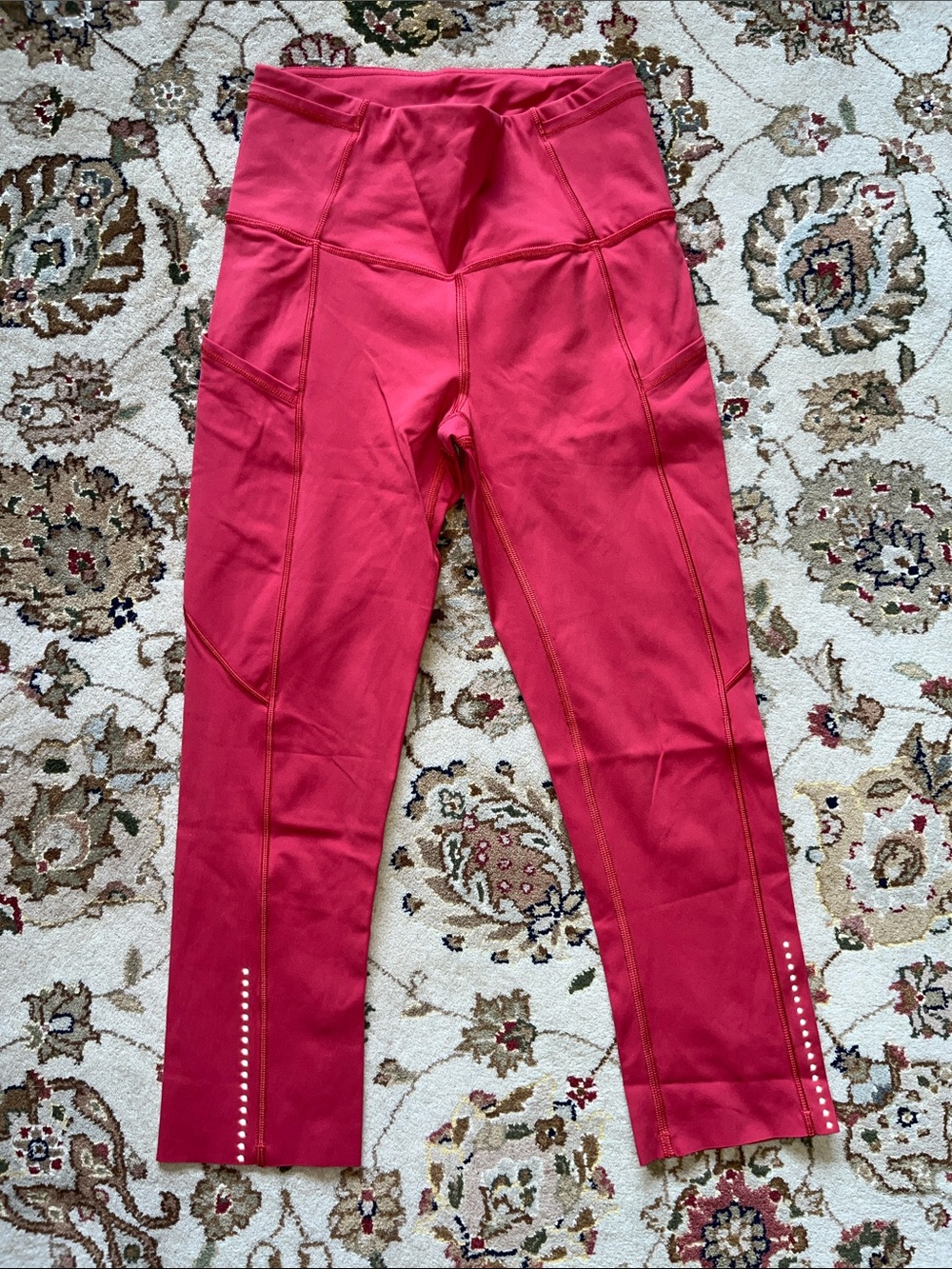 lululemon athletica Red Performance Leggings- Crop length